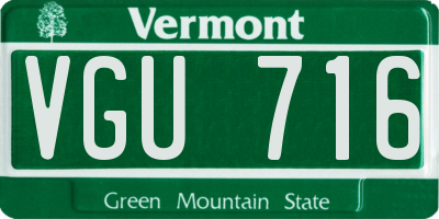 VT license plate VGU716