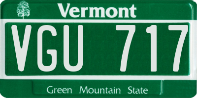 VT license plate VGU717