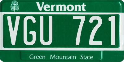 VT license plate VGU721