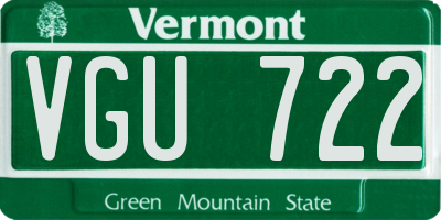 VT license plate VGU722
