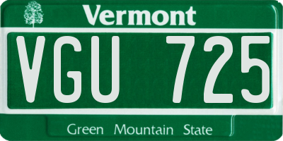 VT license plate VGU725