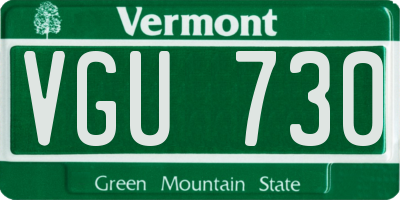 VT license plate VGU730