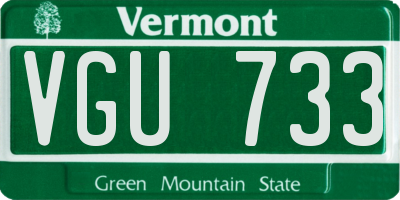 VT license plate VGU733
