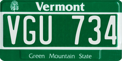VT license plate VGU734