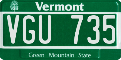 VT license plate VGU735