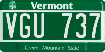 VT license plate VGU737