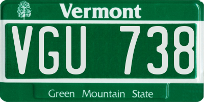 VT license plate VGU738