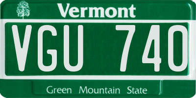 VT license plate VGU740