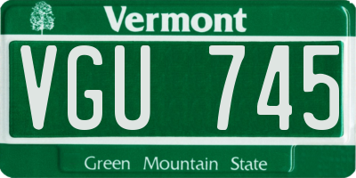 VT license plate VGU745