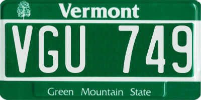 VT license plate VGU749