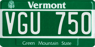 VT license plate VGU750