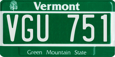 VT license plate VGU751