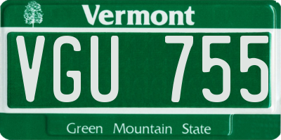 VT license plate VGU755