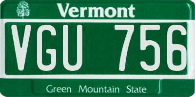VT license plate VGU756