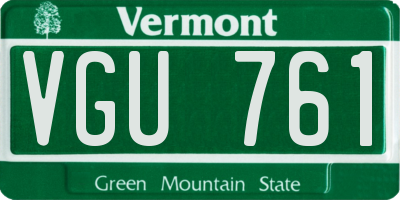 VT license plate VGU761