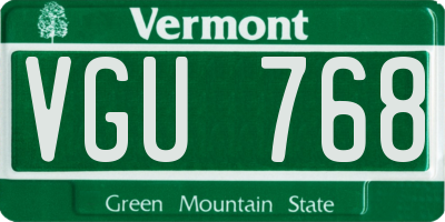 VT license plate VGU768