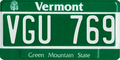 VT license plate VGU769