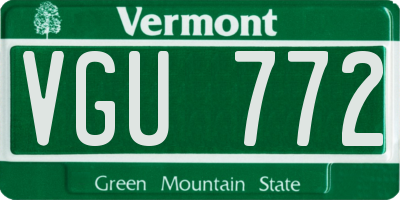 VT license plate VGU772