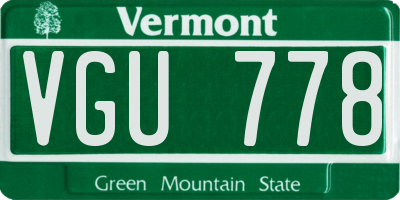 VT license plate VGU778