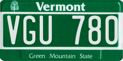 VT license plate VGU780
