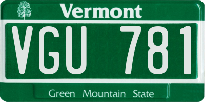 VT license plate VGU781