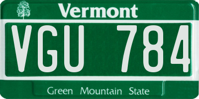 VT license plate VGU784