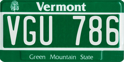 VT license plate VGU786