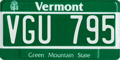 VT license plate VGU795