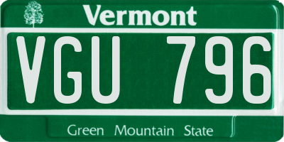 VT license plate VGU796