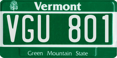 VT license plate VGU801
