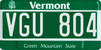 VT license plate VGU804