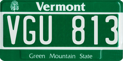 VT license plate VGU813