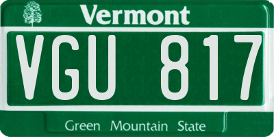 VT license plate VGU817