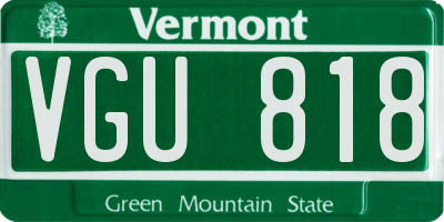 VT license plate VGU818