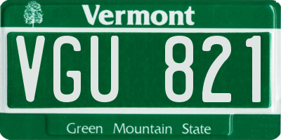 VT license plate VGU821
