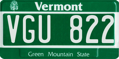 VT license plate VGU822