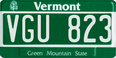 VT license plate VGU823