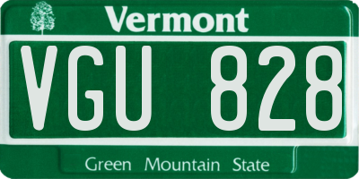 VT license plate VGU828