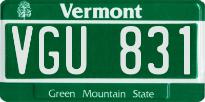 VT license plate VGU831