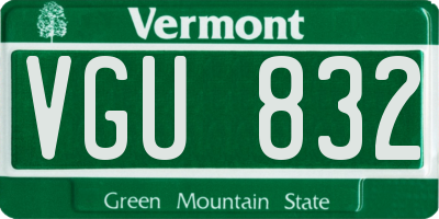 VT license plate VGU832