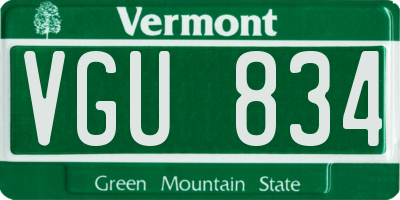 VT license plate VGU834