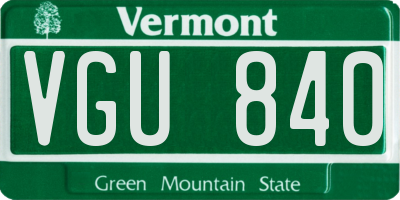 VT license plate VGU840