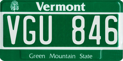 VT license plate VGU846