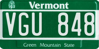 VT license plate VGU848