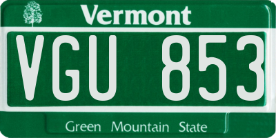 VT license plate VGU853