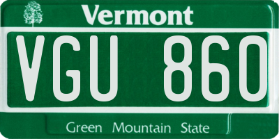 VT license plate VGU860