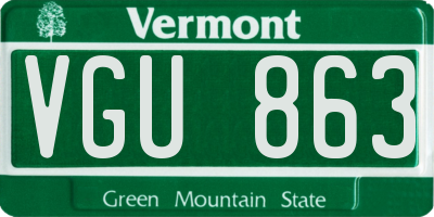 VT license plate VGU863