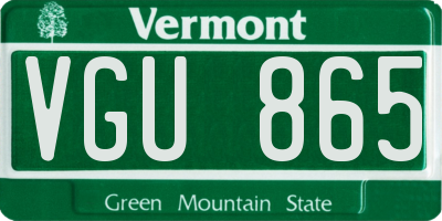 VT license plate VGU865