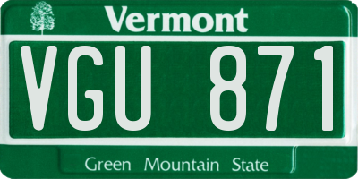 VT license plate VGU871