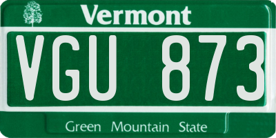 VT license plate VGU873